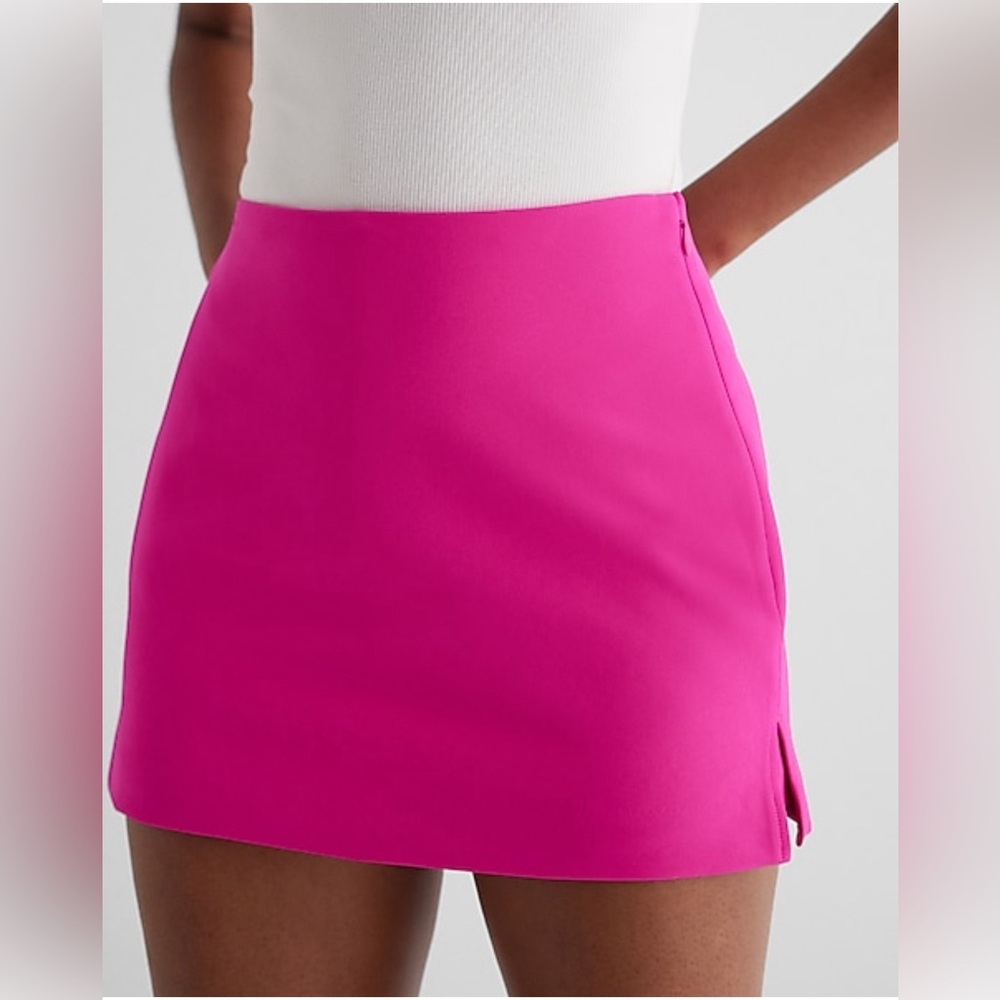NWT Express Editor Studio Stretch Twill Super High Waisted Mini Skort